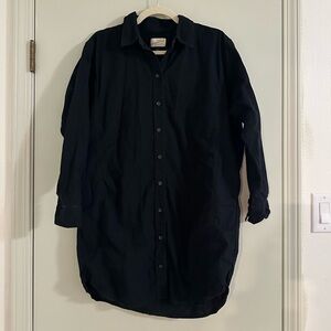 Universal Thread Black Collared Shirt Dress